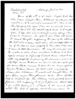 Ezra Cornell to Francis M. Finch, page 1