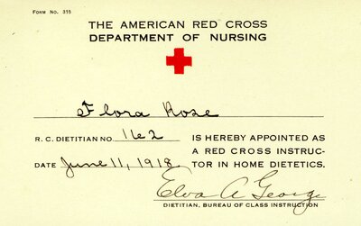 Flora Rose's Red Cross Card