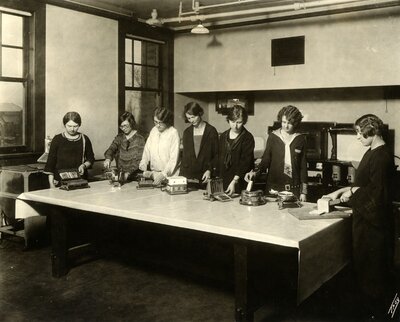 Students testing different models of toasters