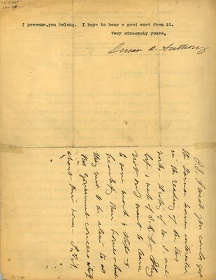 Susan B. Anthony Letter, page 2