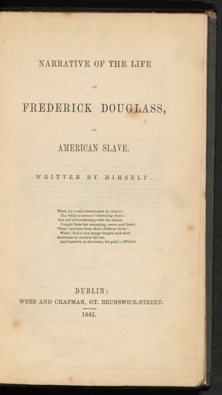  Narrative of the life of Frederick Douglass 1845 - title page