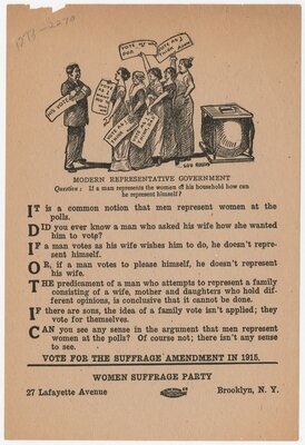 Woman Suffrage Broadside IDIOTIC