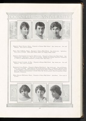 Katherine Lyon (lower-middle), Class of 1916